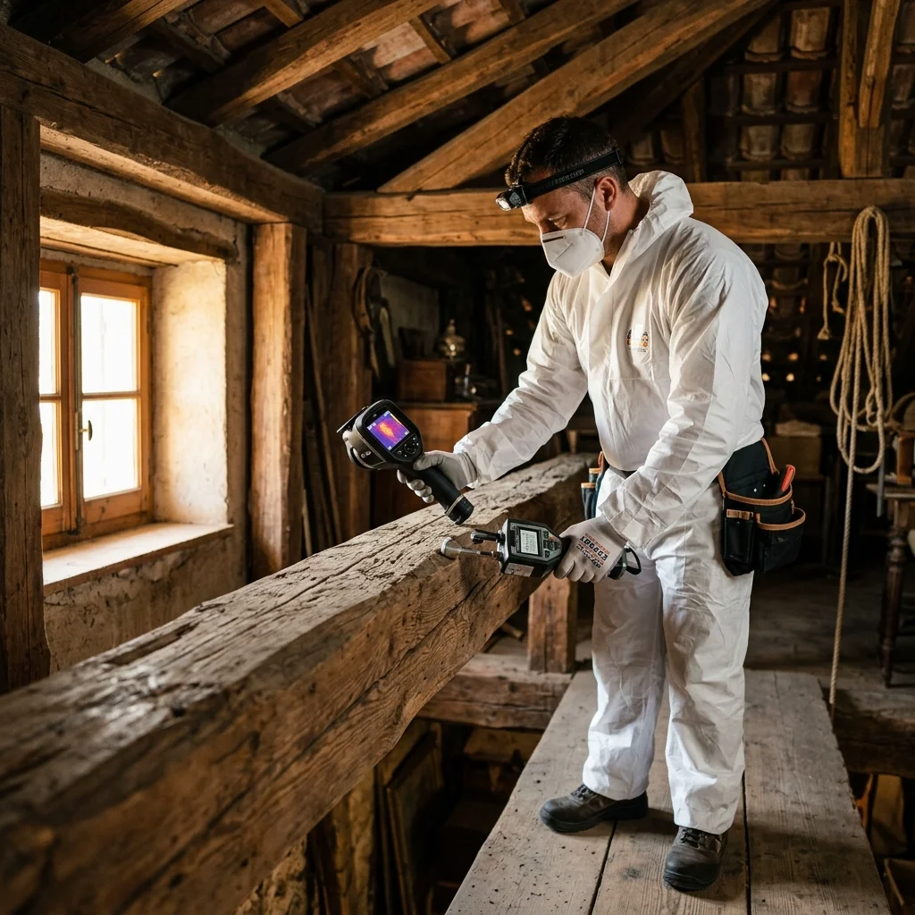 Inspection charpente bois en cave marseillaise — diagnostic termites par artisan certifié