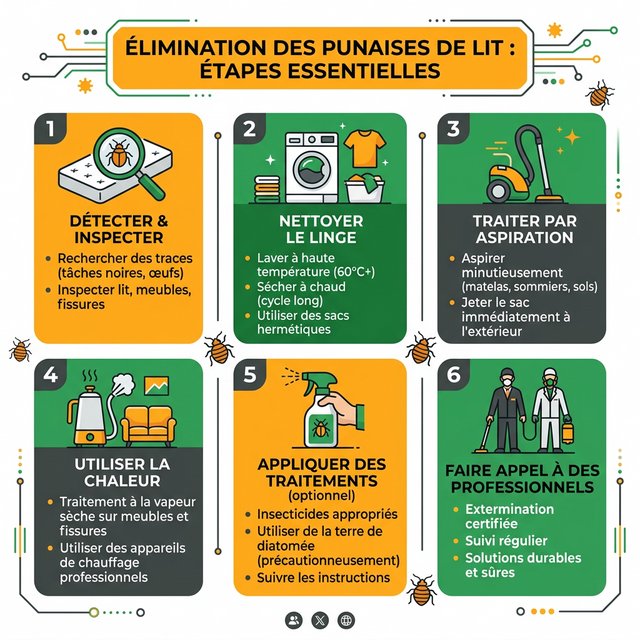Infographie récapitulative sur la prévention des punaises de lit à Marseille et Saint-Tronc
